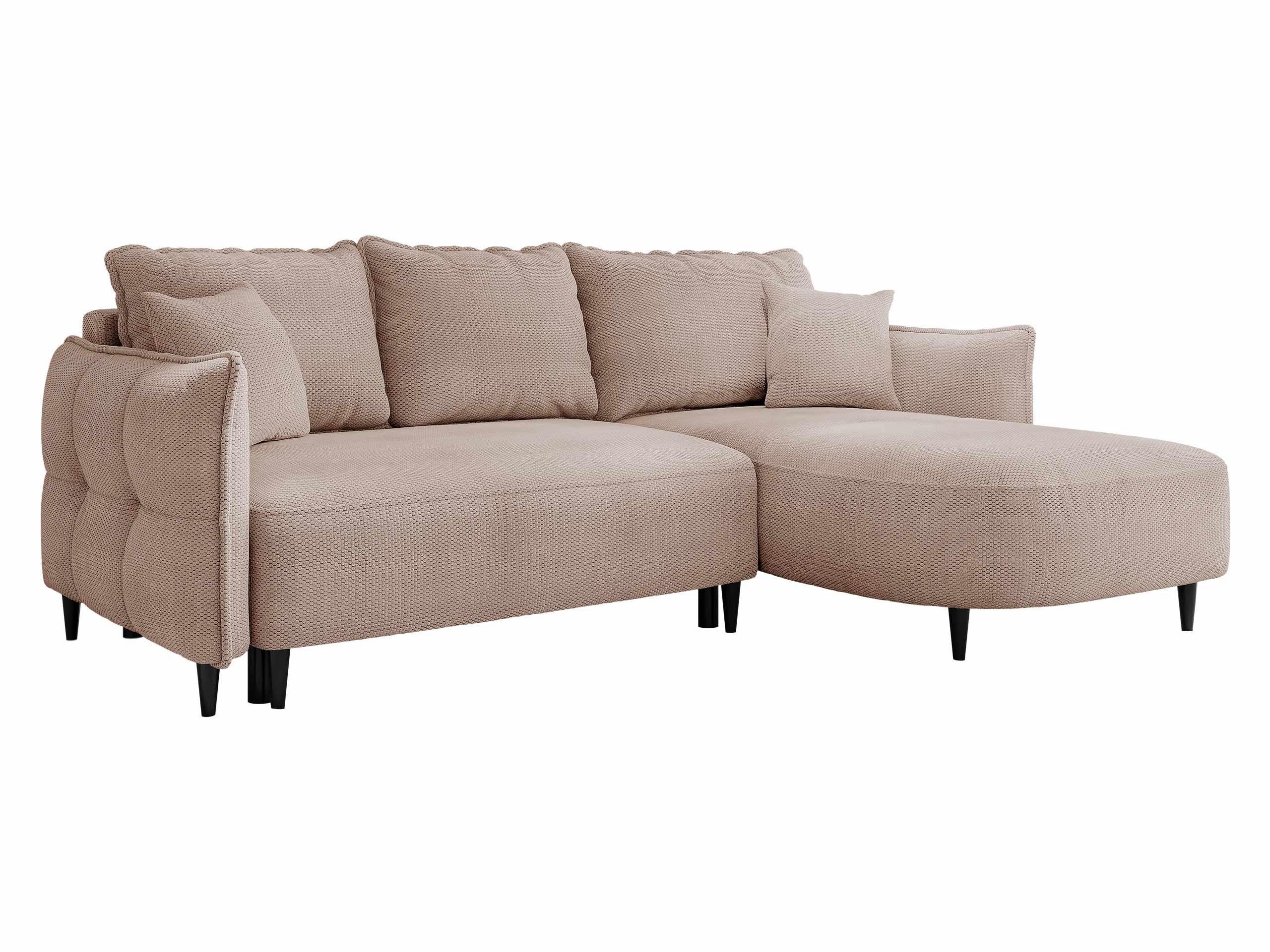 ECKSOFA Sycylia, Seite: Rechts - Beige/Schwarz, Holz/Textil (165/244cm) - MIRJAN24