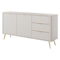 SIDEBOARD LANTANA 163/81/38 cm mit 3 Schubladen und 2 Türen Beige - Beige, Holzwerkstoff (163/81/38cm) - MASSENO
