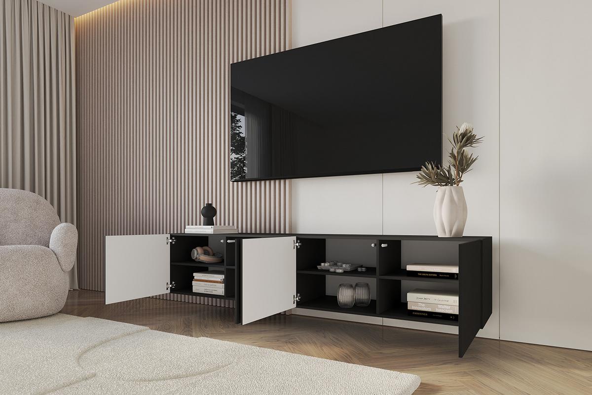 LOWBOARD NOA-2-W 2x100x40x40 cm - Schwarz - Schwarz, Holzwerkstoff (200/40/40cm) - ALTDECOR