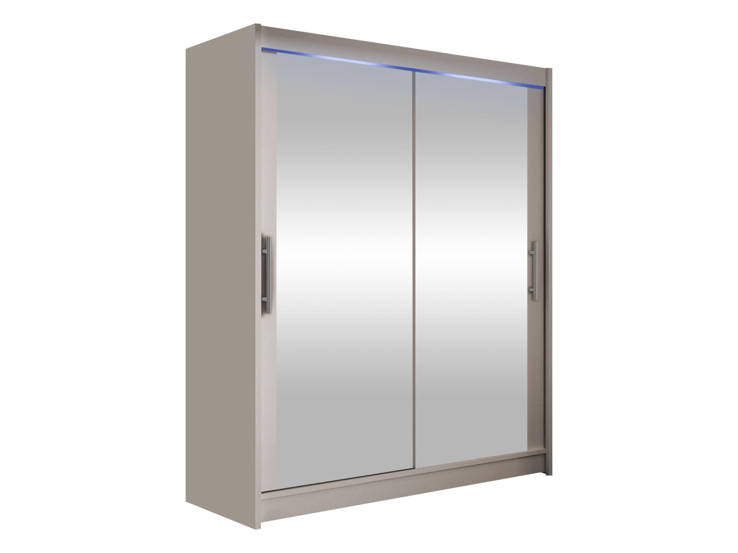 SCHWEBETÜRENSCHRANK Westa XI, mit RGB LED Beleuchtung - Kaschmir/Silberfarben, Holzwerkstoff/Metall (150/200/58cm) - MIRJAN24