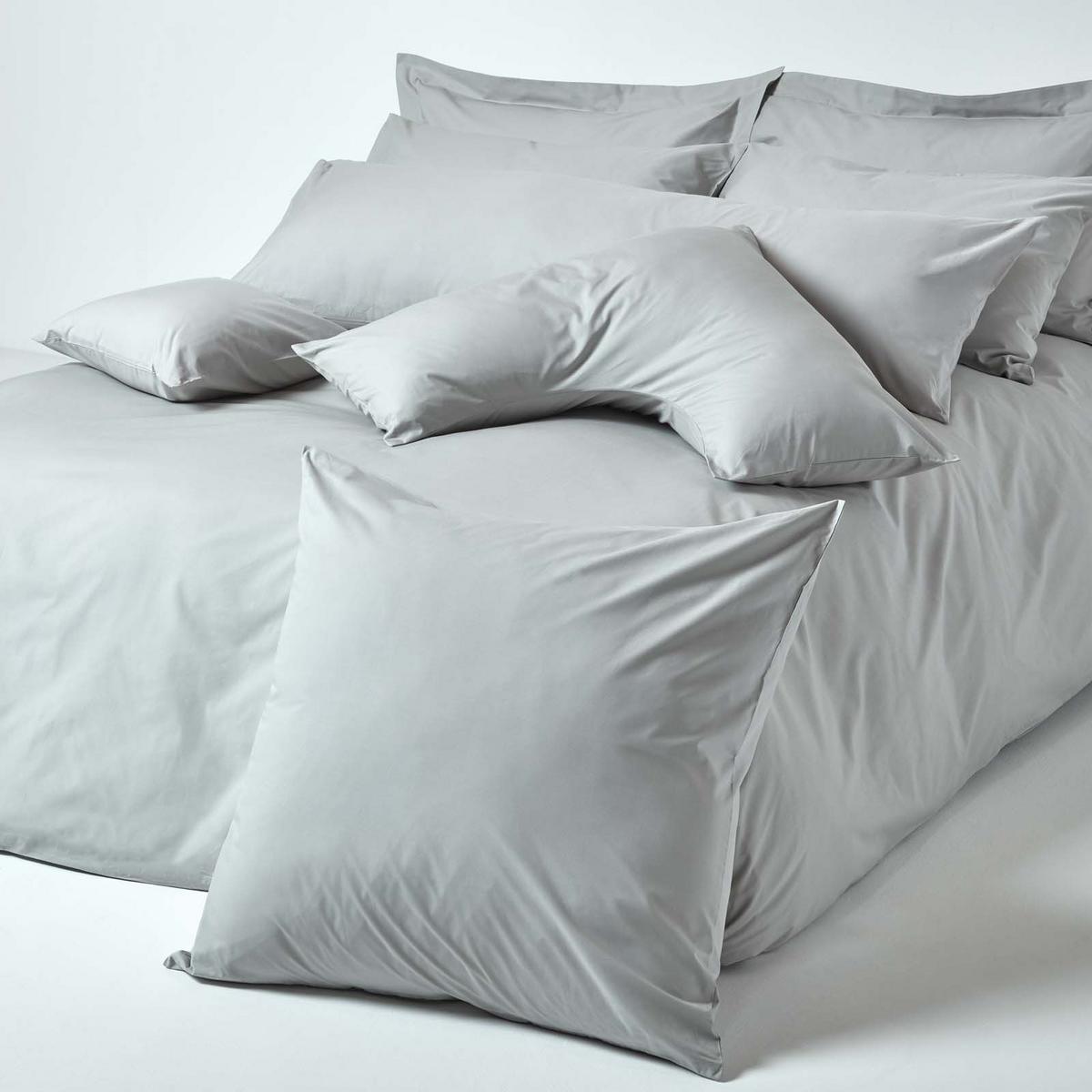KISSENBEZUG Perkal, Ägyptische Baumwolle, Fadendichte 200 - Grau, Textil (80/80cm) - Homescapes