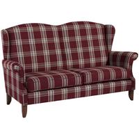 SOFA 2,5-Sitzer Katria Bezug Flachgewebe Buche nussbaum / rot - Rot, Kunststoff (193/108/86cm) - 58aufmkessel