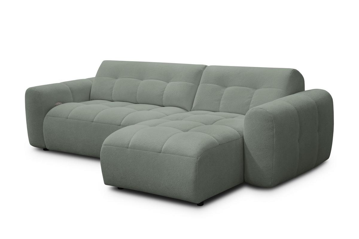 ECKSOFA LUMERO 4-Sitzer RECHTS, olive - Schwarz/Olivgrün, Holz/Textil (275/166cm) - Courtois Laville