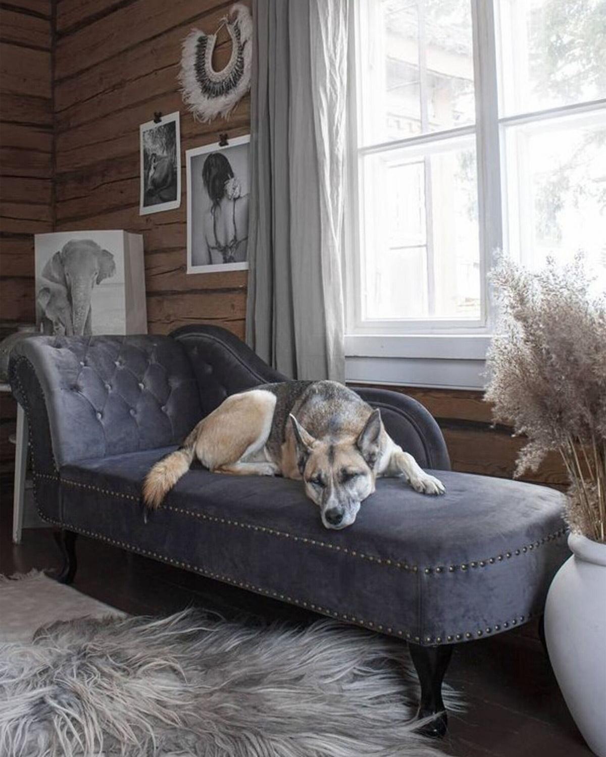 CHAISELONGUE Samtstoff grau linksseitig Nimes - Schwarz/Grau, Textil (170/79/61cm) - Beliani