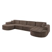 WOHNLANDSCHAFT TARO-U2 - 388x171x79,5 cm Braun - Braun, Holzwerkstoff/Textil (388/79.5/171cm) - ALTDECOR