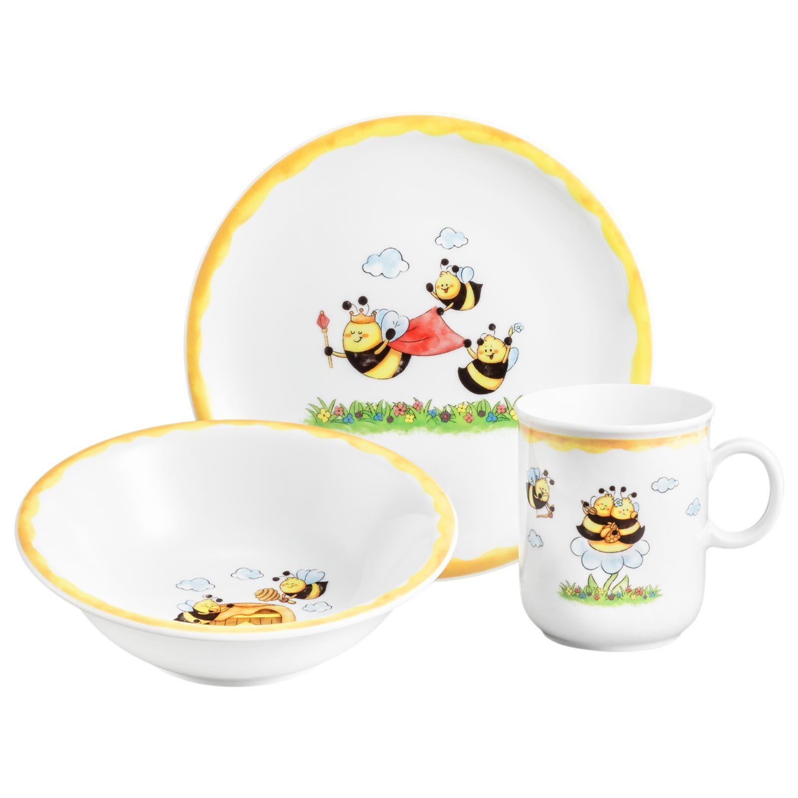 KINDERGESCHIRR SET Compact Fleißige Bienen bunt 3-tlg. - Multicolor, Keramik (21.4/20.5/21.4cm) - Seltmann Weiden