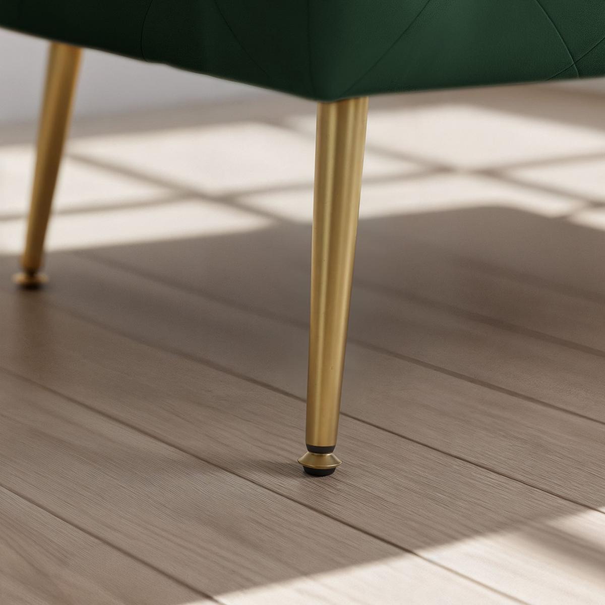 POLSTERBANK mit Samt - Optik Grün 42/41/42 - Grün, Textil (80/41/42cm) - RAUMHIRSCH FURNITURE