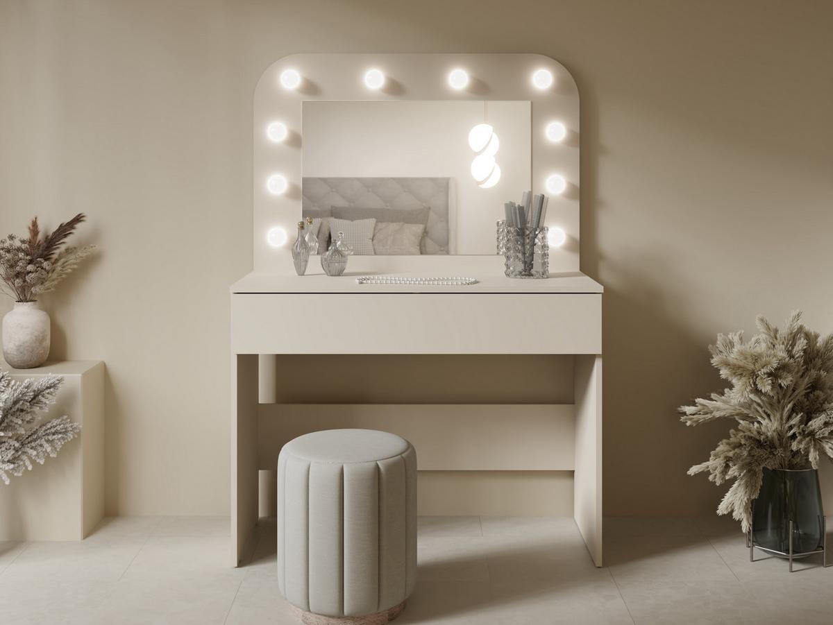 SCHMINKTISCH Cashmere Beige 101/143/43 - Kaschmir, Holzwerkstoff (101/143/43cm) - RAUMHIRSCH FURNITURE