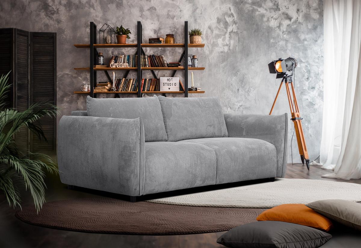 SOFA TAUER 3-Sitzer, hellgrau - Hellgrau/Schwarz, Holzwerkstoff/Kunststoff (112/84/206cm) - Wozimo