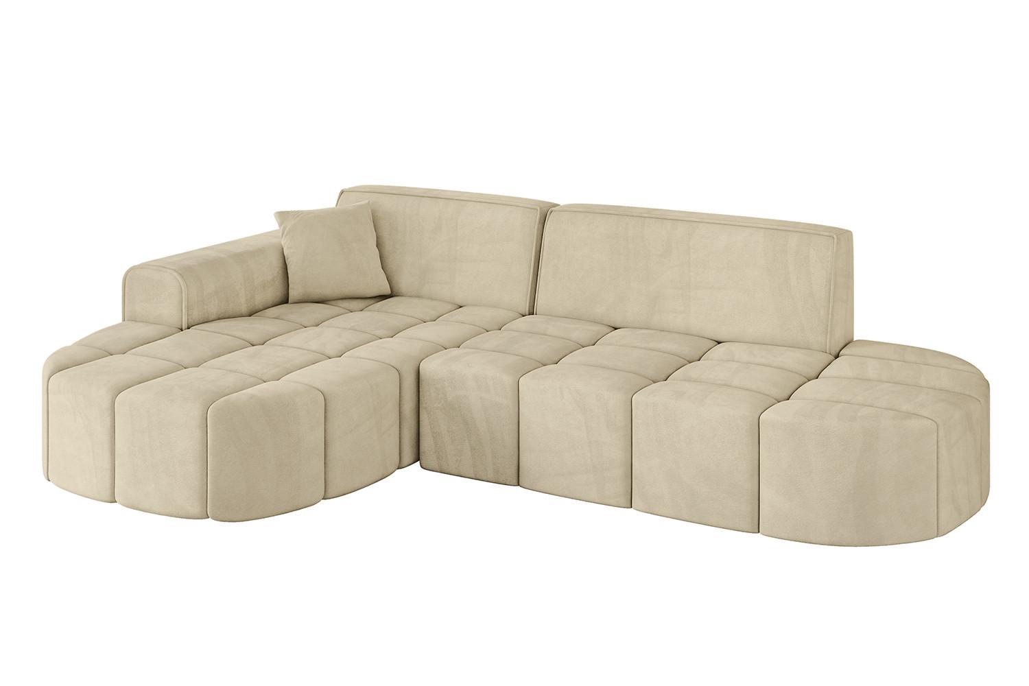 ECKSOFA Ottomane Links LIVO-L1 - 252x173x79,5 cm Beige - Beige, Holzwerkstoff/Textil (252/173cm) - ALTDECOR