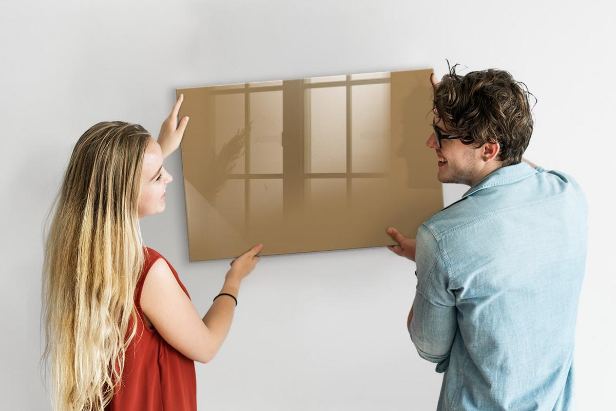 MAGNETTAFEL 90x60 Beige schwarzer Marker - Beige, Glas (90/0.4/60cm) - TULUP