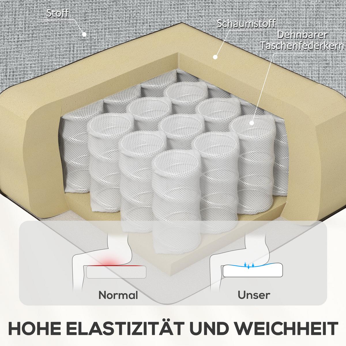 RELAXSESSEL, mit Liegefunktion, bis 150 kg belastbar, Grau - Grau, Metall (69/103/91.5cm) - HOMCOM