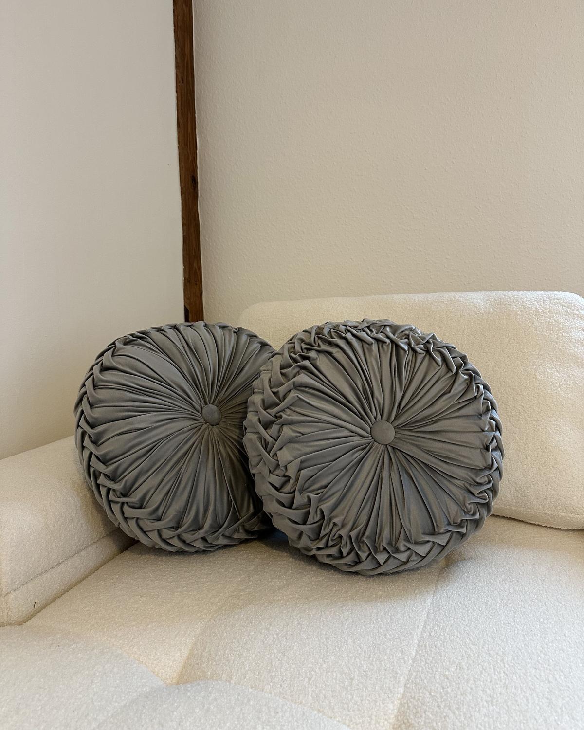 DEKOKISSEN 2er-Set Grau 40/40 cm Udala - Grau, Textil (40/40cm) - Beliani