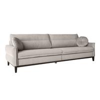 SOFA 3-SITZER Belweder 270 cm, Beige, Veloursstoff - Wengefarben/Beige, Holz/Textil (268/95/94cm) - Beautysofa