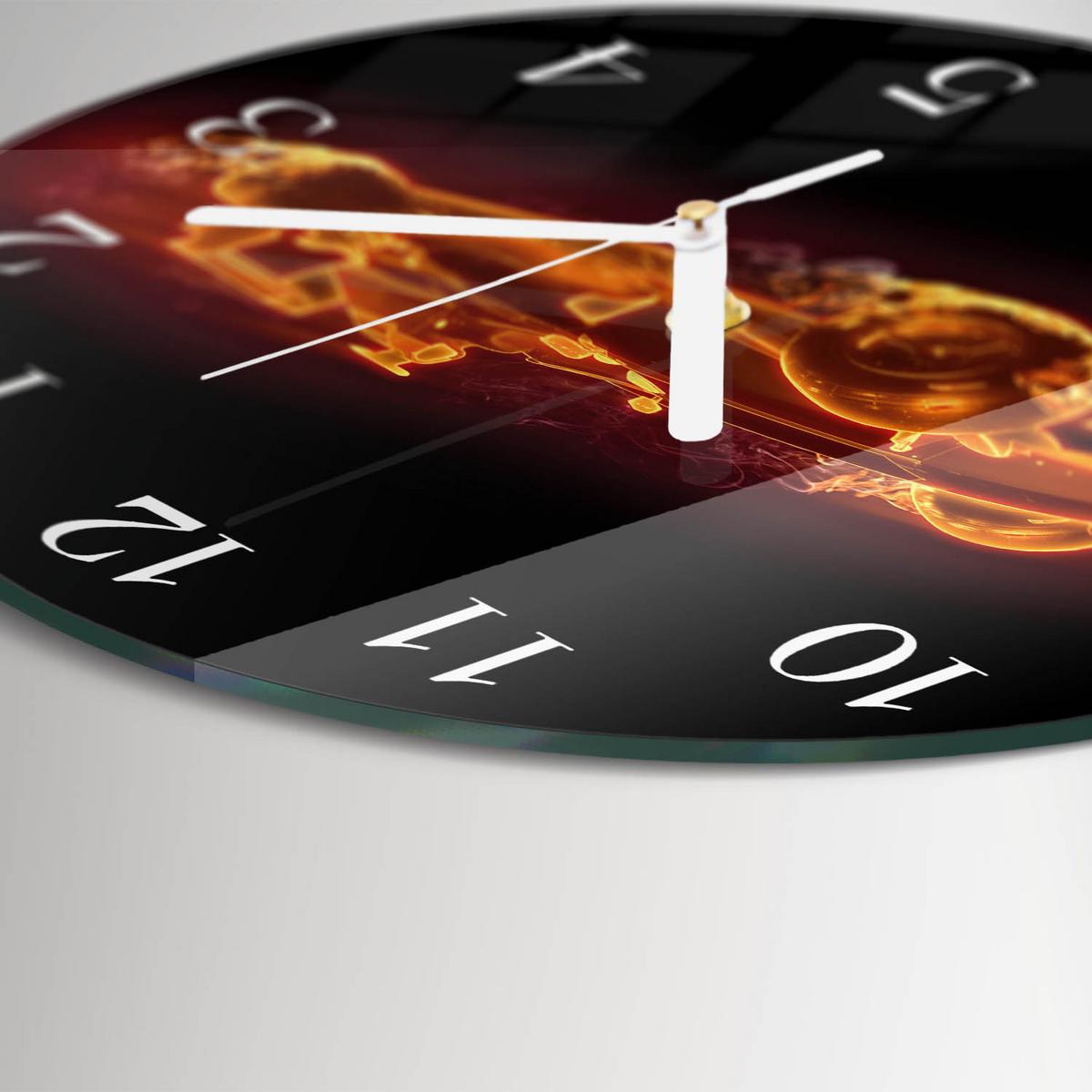 WANDUHR aus Glas Ø30 cm - Schrott - Orange, Glas (30/30/0.4cm) - TULUP