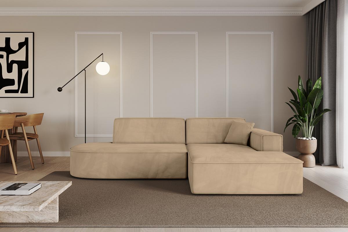 ECKSOFA Ottomane Rechts IREA-L1-v4 - 234x171x79 cm Beige - Beige, Holzwerkstoff/Textil (171/234cm) - ALTDECOR