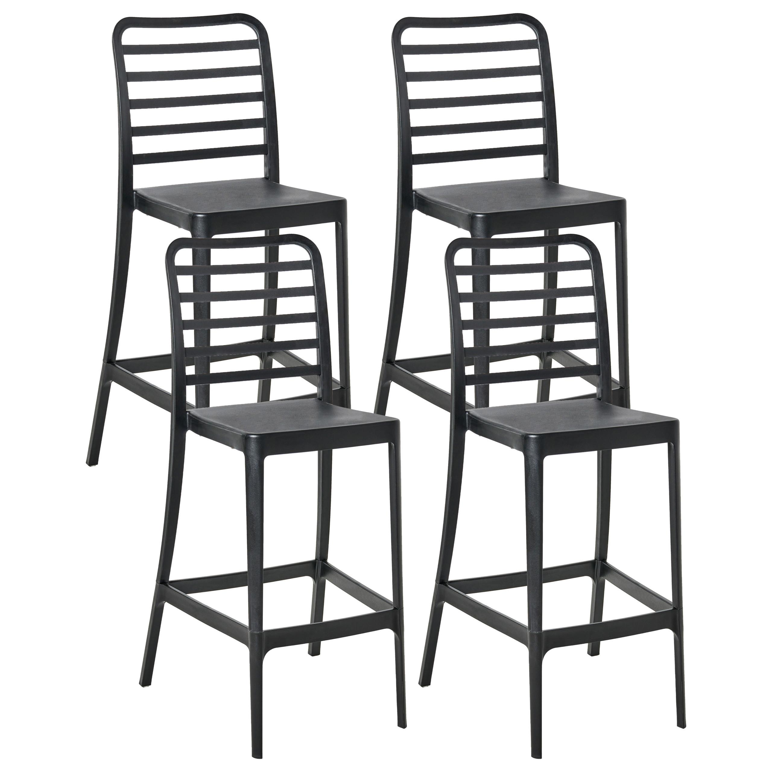 BARSTÜHLEN 2er-Set Schwarz Seceda - Schwarz, Kunststoff (41/116/59cm) - Beliani