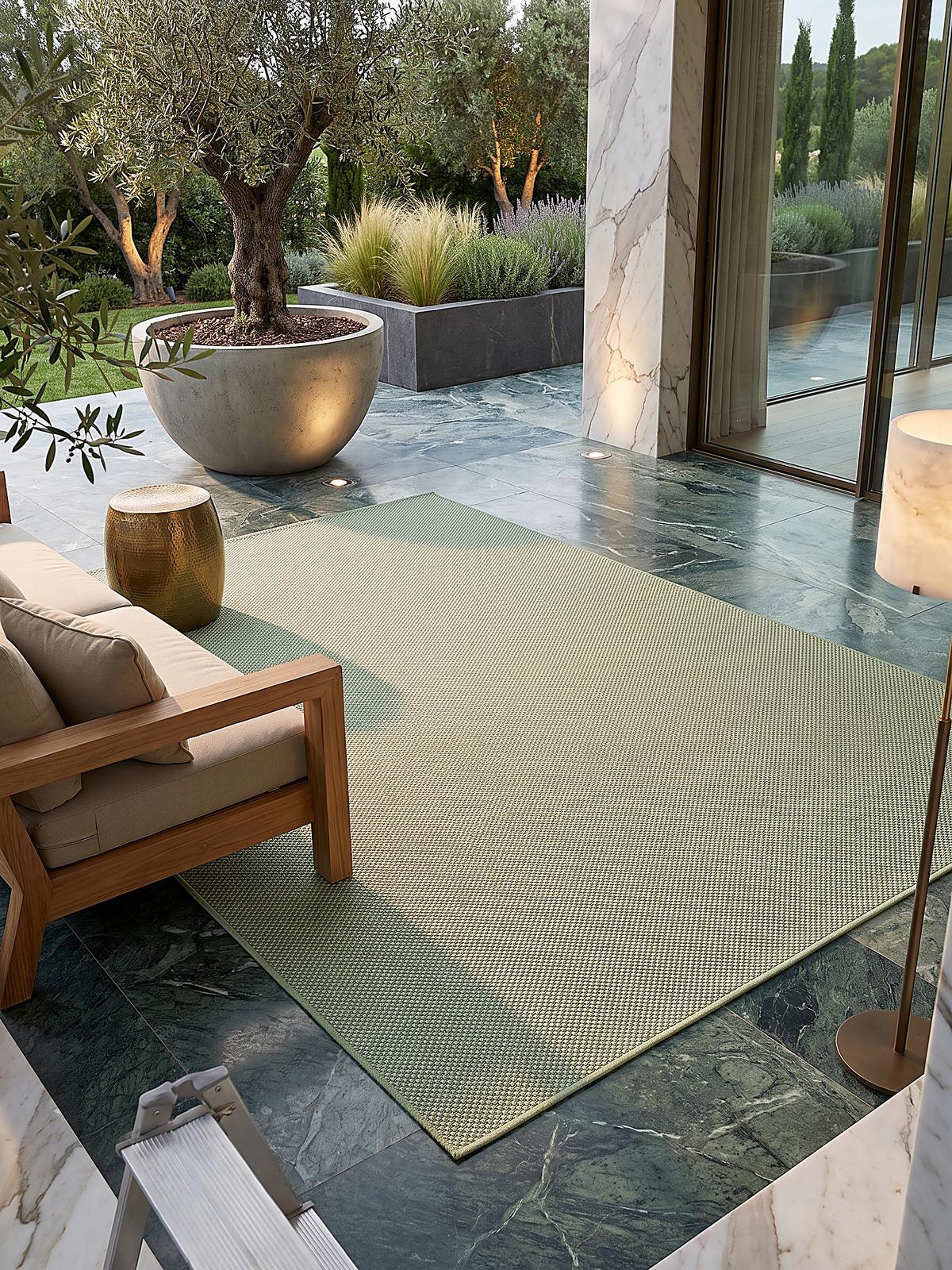 FLACHWEBTEPPICH Uni BORNO Polypropylen Grün 120 x 170 cm - Grün, Textil (120/170cm) - KADIMA DESIGN
