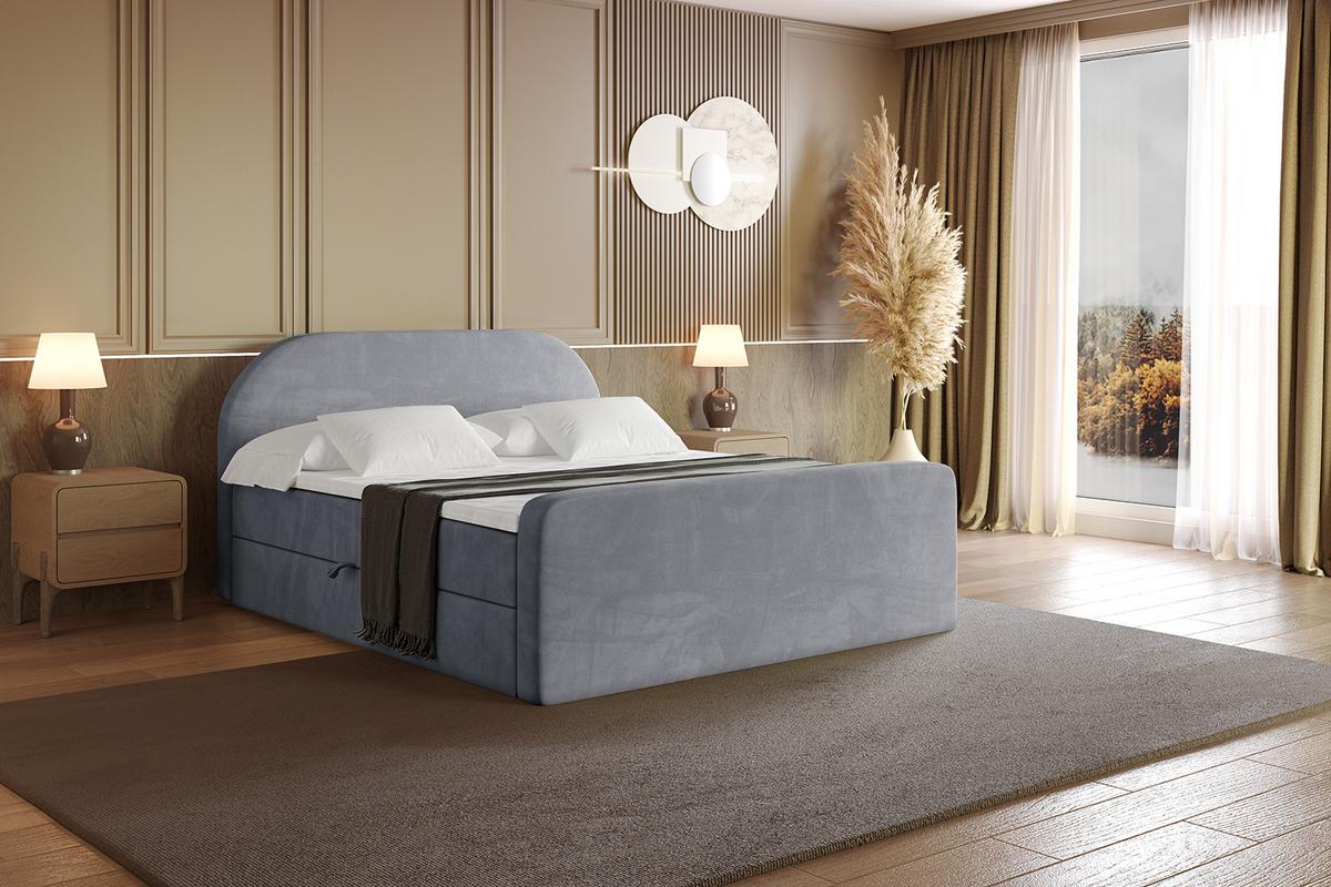 BOXBETT mit Matratze H4 und Lattenrost - NOX-Z - 140x200 - Grau Casablanca - Grau, Holzwerkstoff (140/200cm) - ALTDECOR