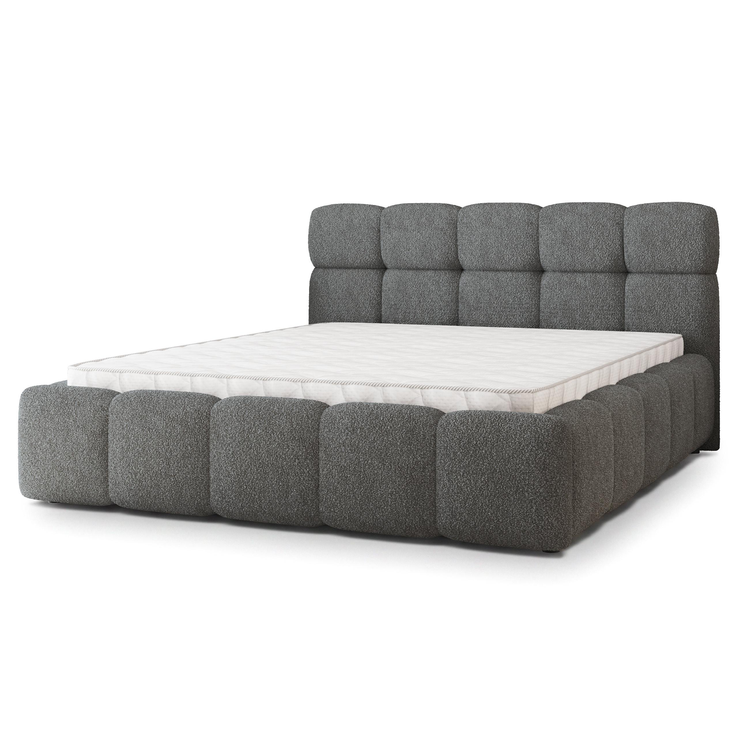 POLSTERBETT FARU Q 180x200 cm mit Bettkästen - Grau - Grau, Holz (180/200cm) - MASSENO