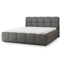 POLSTERBETT FARU Q 200x200 cm mit Bettkästen - Grau - Grau, Holz (200/200cm) - MASSENO