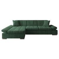 ECKSOFA Malwi Cord, Seite: Links - Dunkelgrün, Holz/Textil (278/161cm) - MIRJAN24