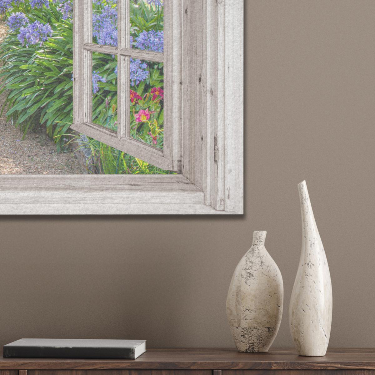 AKUSTIKBILD Hortensie - Durchsichtig - Blumen - Sommer - Lila - Weg Wanddeko 70x50 cm - Lila, Kunststoff (70/50/0.9cm) - MuchoWow