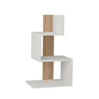 NACHTTISCH Weiß und Holzdekor Eiche L42 cm – ROSIE - Weiß, Holzwerkstoff (30/72/39cm) - Calicosy