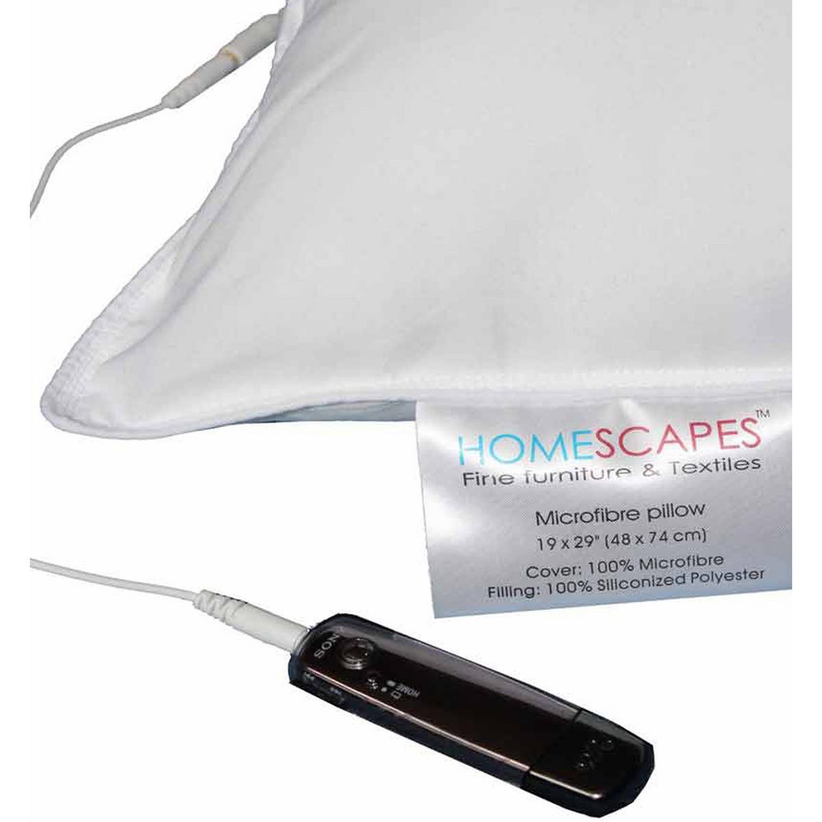 MUSIK-KISSEN mit Lautsprecher, Super-Mikrofaser 48/74 cm - Weiß, Textil (48/74cm) - Homescapes
