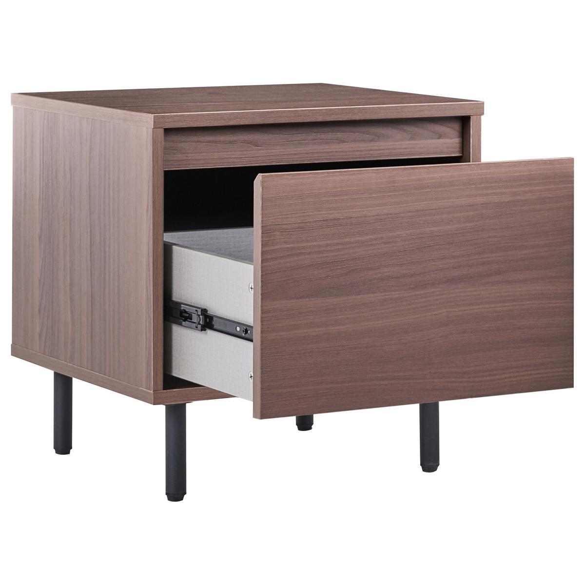 NACHTTISCH mit 1 Schublade Dunkelbraun Nikea - Dunkelbraun, Holzwerkstoff (40/45/45cm) - Beliani