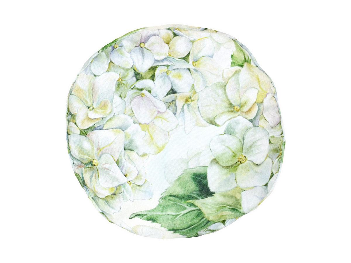 NACKENROLLENHÜLLE Landlust-Hortensie weiß 15/40 cm - Weiß/Grün, Textil (15/40cm) - beties Heimtextil