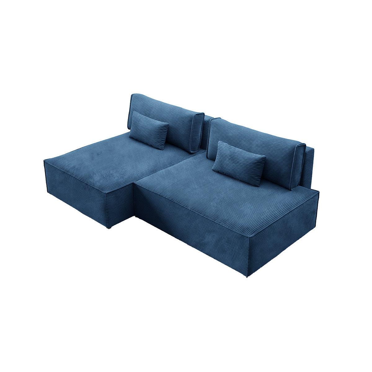ECKSOFA Georgia Dunkelblau - Blau, Holz (236/148cm) - Petits-meubles
