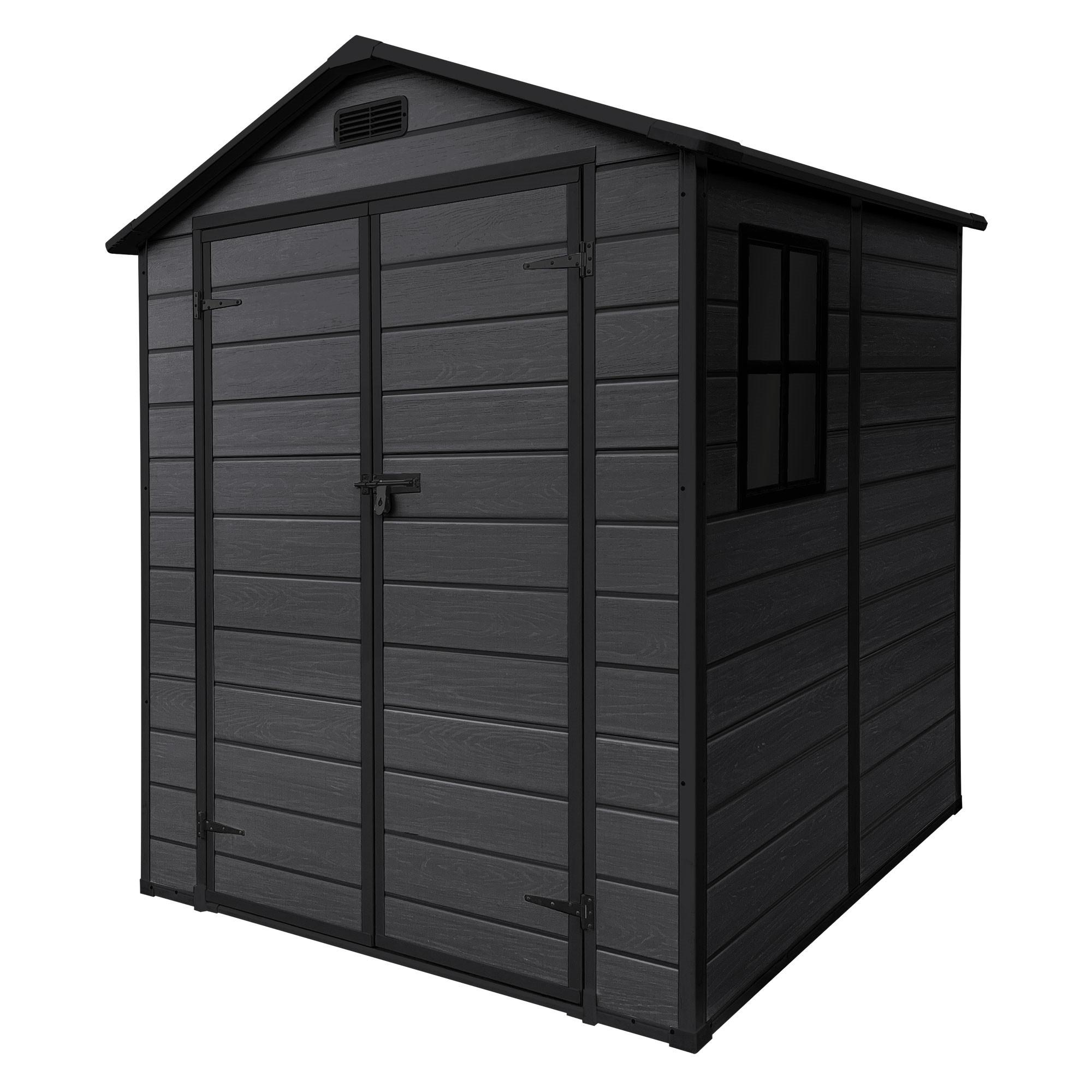 GARTENHAUS Kunststoff mit Boden 5m³ 151x182x220 cm Dunkelgrau - Dunkelgrau, Kunststoff (182/220/151cm) - ECD-Germany