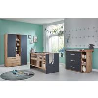 BABYZIMMER SET Alessio 3-tlg. - Anthrazit/Silberfarben, Holzwerkstoff/Kunststoff (1/1/1cm) - arthur berndt