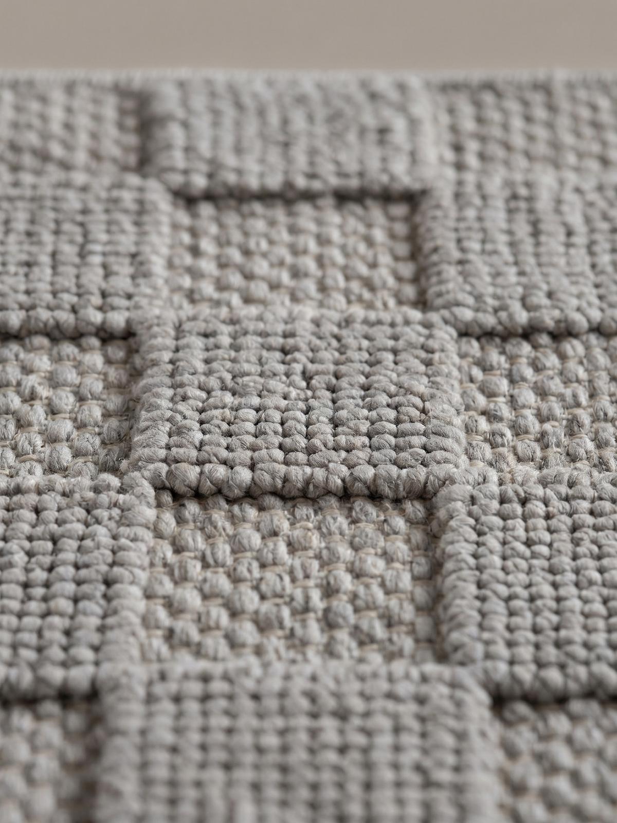 TEPPICH Flachgewebe LANGAU in Silber, mit Schachbrettmuster, 120 x 170 cm - Silberfarben, Textil (120/170cm) - KADIMA DESIGN