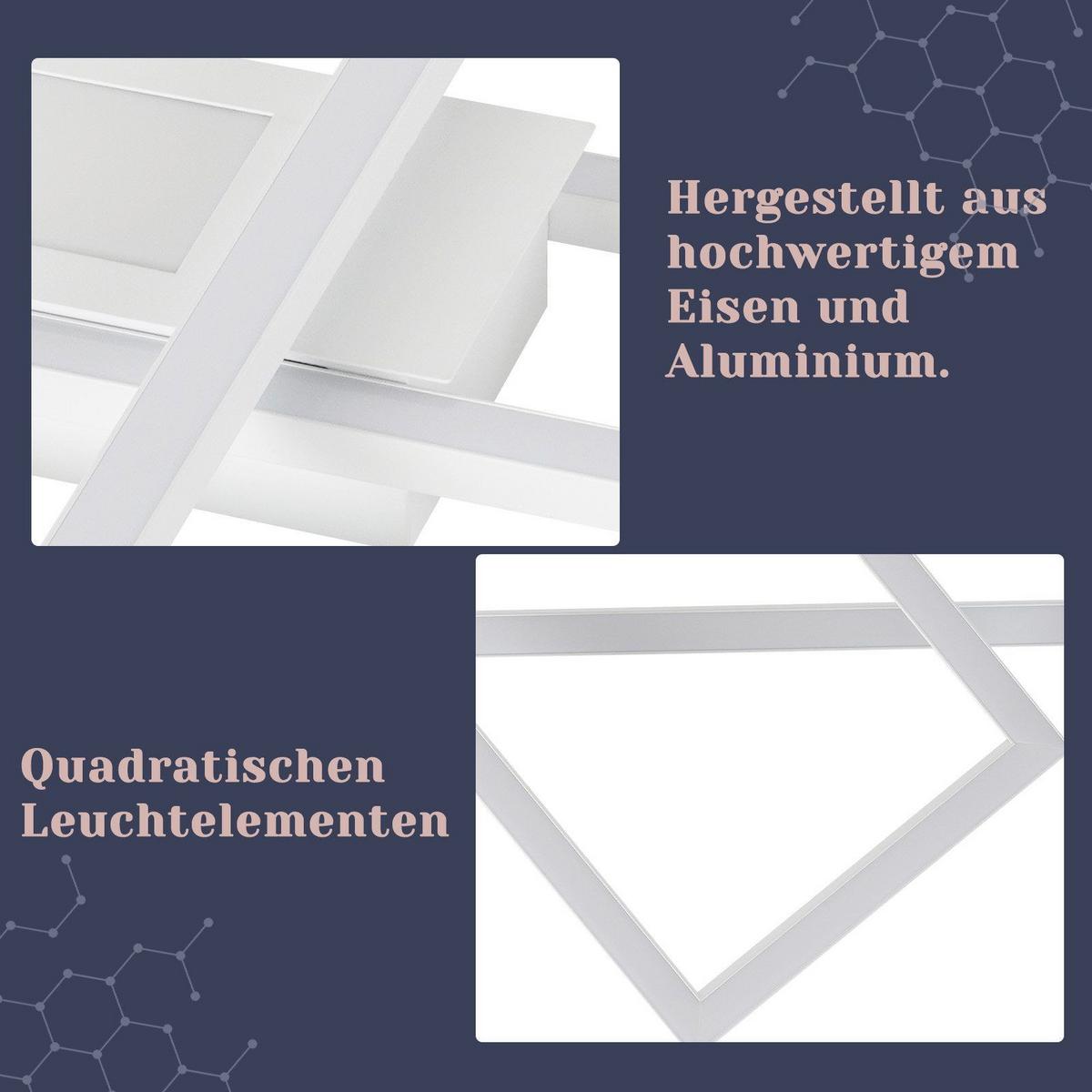 LED-DECKENLEUCHTE Lauren 99/70/7 cm - Weiß, Metall (99/70/7cm) - Nettlife