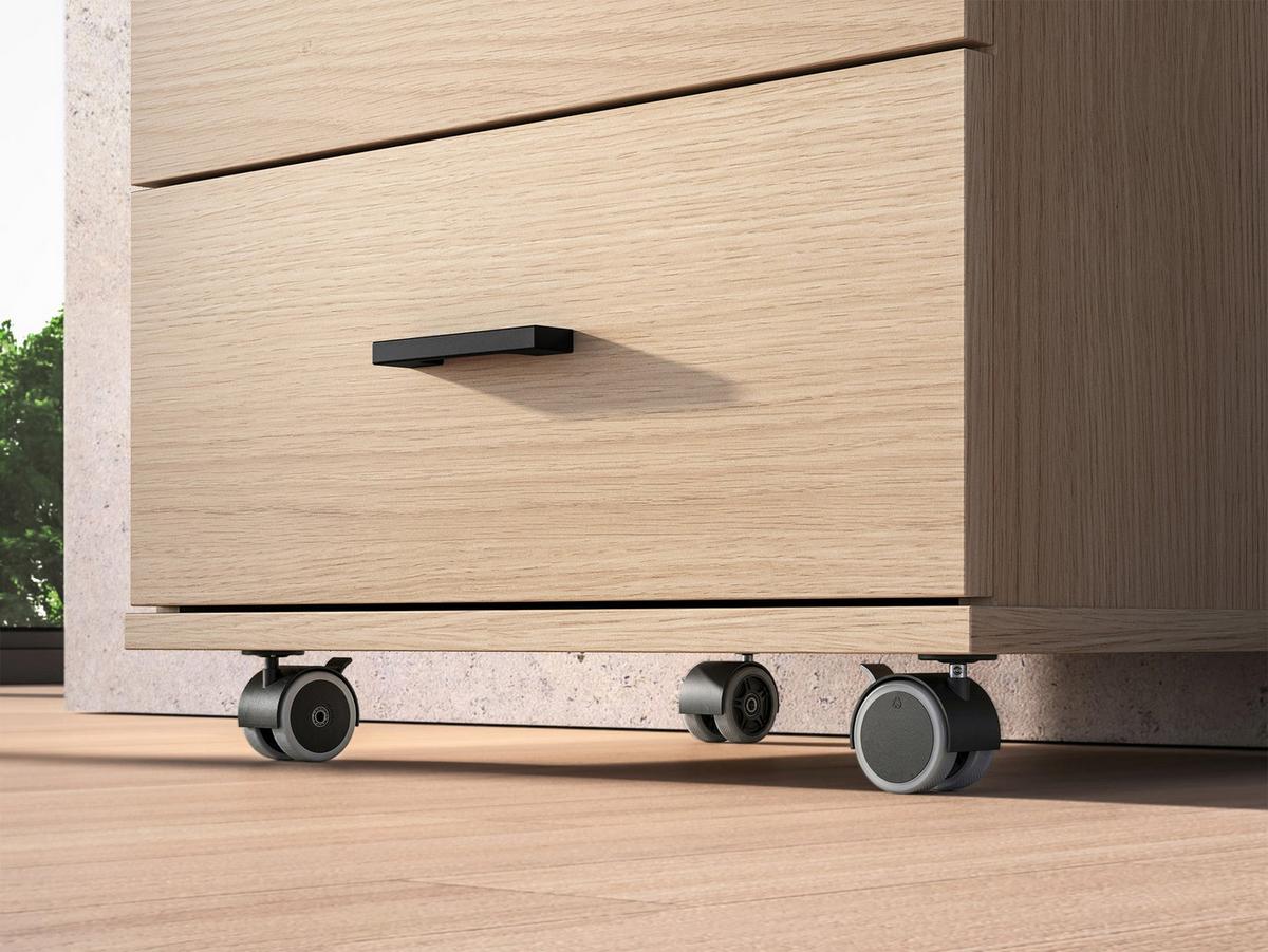 ROLLCONTAINER Odelis mit 3 Schubladen 46 cm - Beige/Schwarz, Holzwerkstoff (46/64/41cm) - Selsey