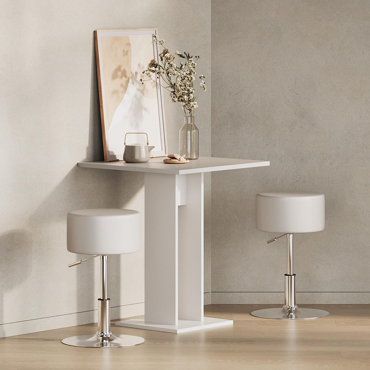 ESSTISCH Regusa Weiß 65 x 78 cm - Weiß, Holzwerkstoff (65/65/78cm) - Livinity®