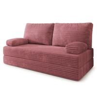 BETTSOFA SILAR aus Schaumstoff Kordstoff Rosa Schlaffunktion - Rosa, Textil (170/86/80cm) - MASSENO
