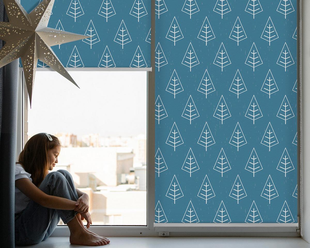 ROLLO LICHTDURCHLÄSSIG 90x240 cm Bäume im Regen - Weiß, Textil (90/240cm) - TULUP