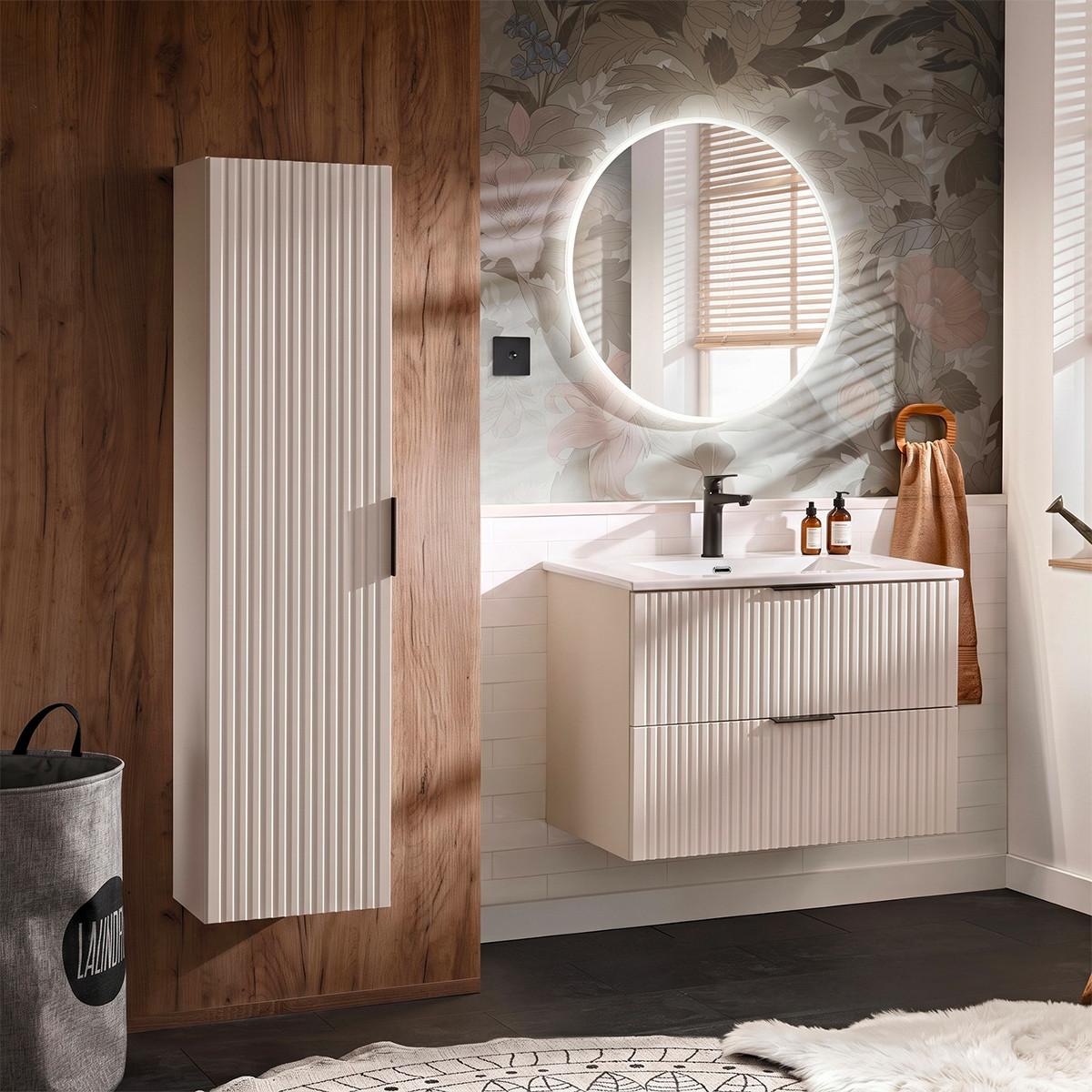 BADMÖBEL 80.2cm Adriel 2er-Set Beige - Beige, Holzwerkstoff (80.2/57/46cm) - Petits-meubles