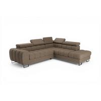 ECKSOFA Bastien Max Mit Schlaffunktion - Braun, Holzwerkstoff/Textil (260/225cm) - Fun Möbel