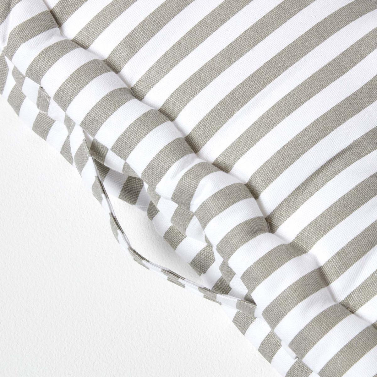 SITZKISSEN grau-weiß gestreift 50/50/10 cm - Grau, Textil (50/50/10cm) - Homescapes