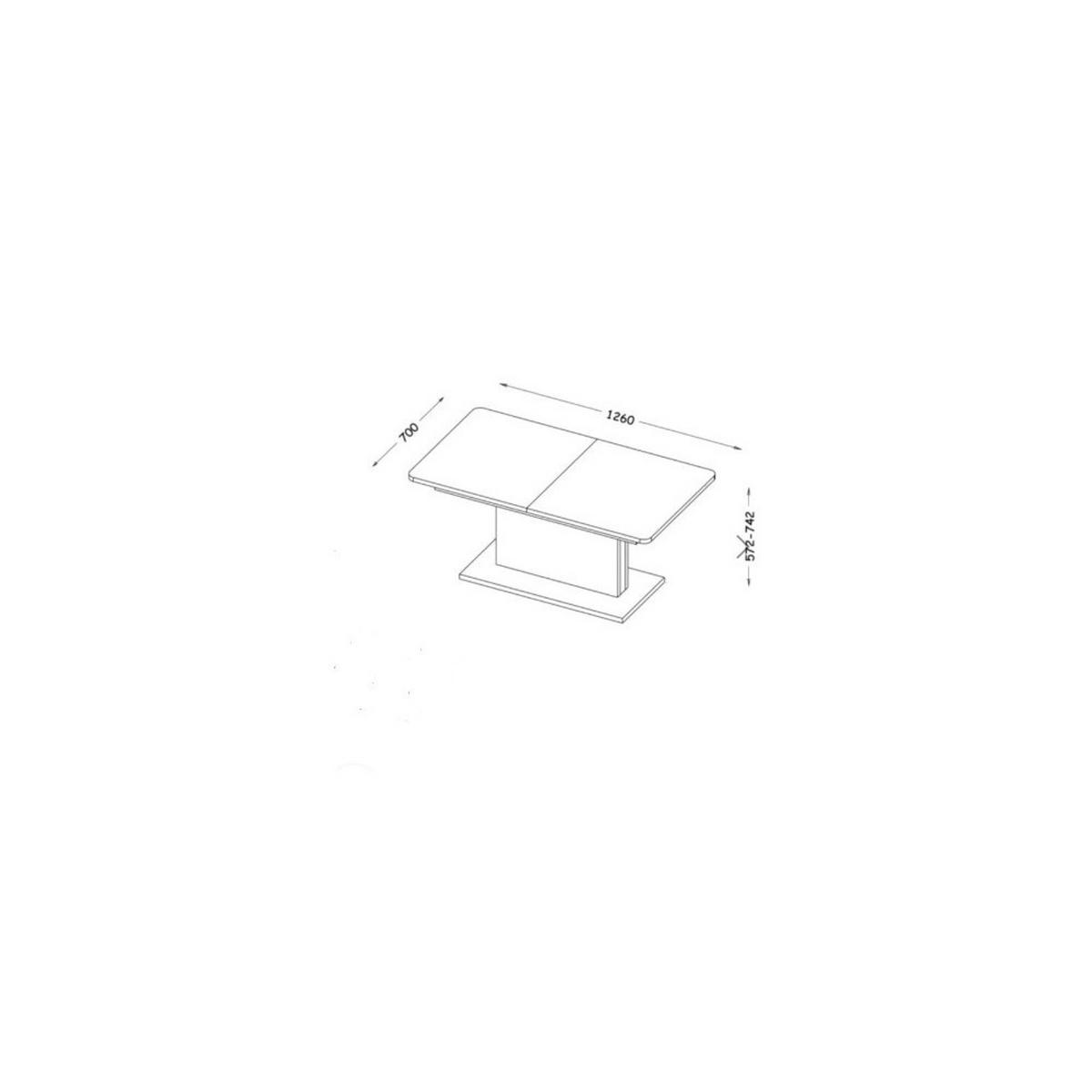 ESSTISCH METRON Ausziehbar 126 - 167,5 / 70 x 74,2 cm - Weiß, Holz (126/70/74.2cm) - MASSENO