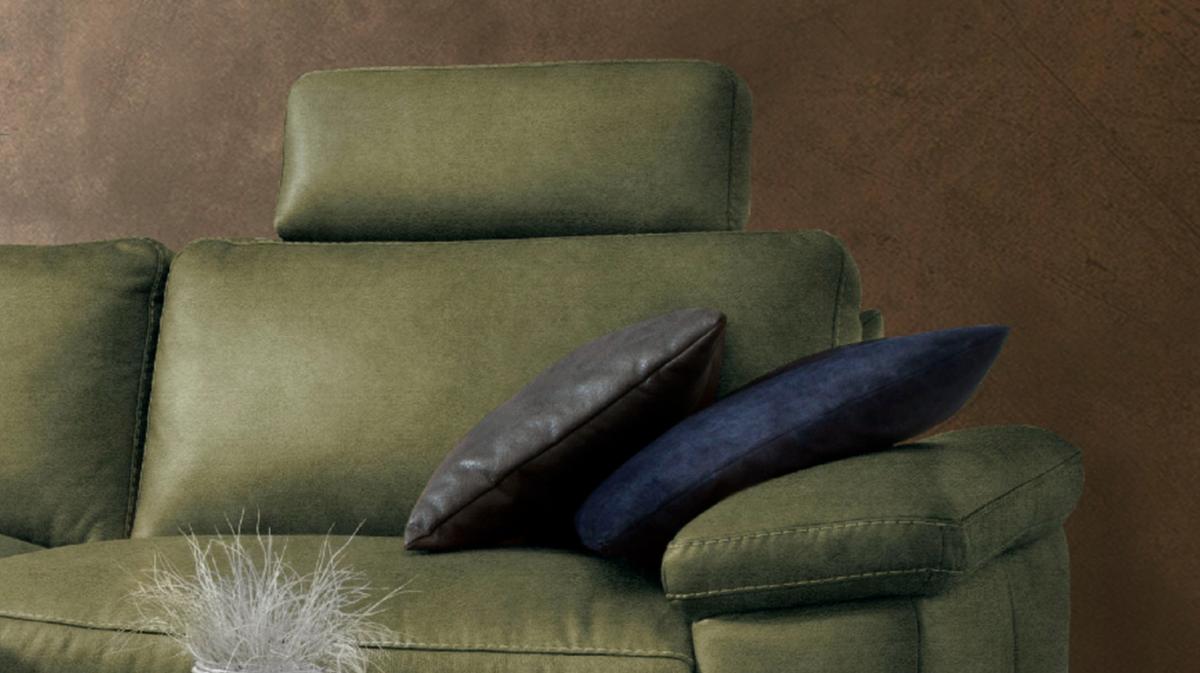ECKSOFA MOTORISCHER RELAXFUNKTION LOLA Dunkelgrün Webstoff Relaxfunktion - Dunkelgrün/Schwarz, Textil (233/178cm) - KAWOLA