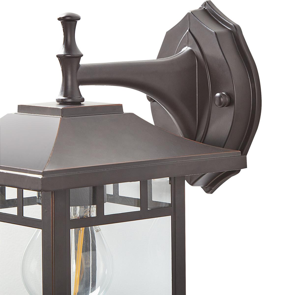 AUSSENWANDLEUCHTE Heriot 21/17/28 cm - Schwarz, Metall (17/28/21cm) - Beliani