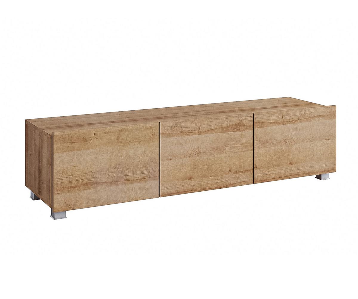 WOHNWAND Kossana 1 Modern Goldene Eiche 300/154/43 cm Stilvoll - Hellbraun, Holzwerkstoff/Kunststoff (300/154/43cm) - AX Living