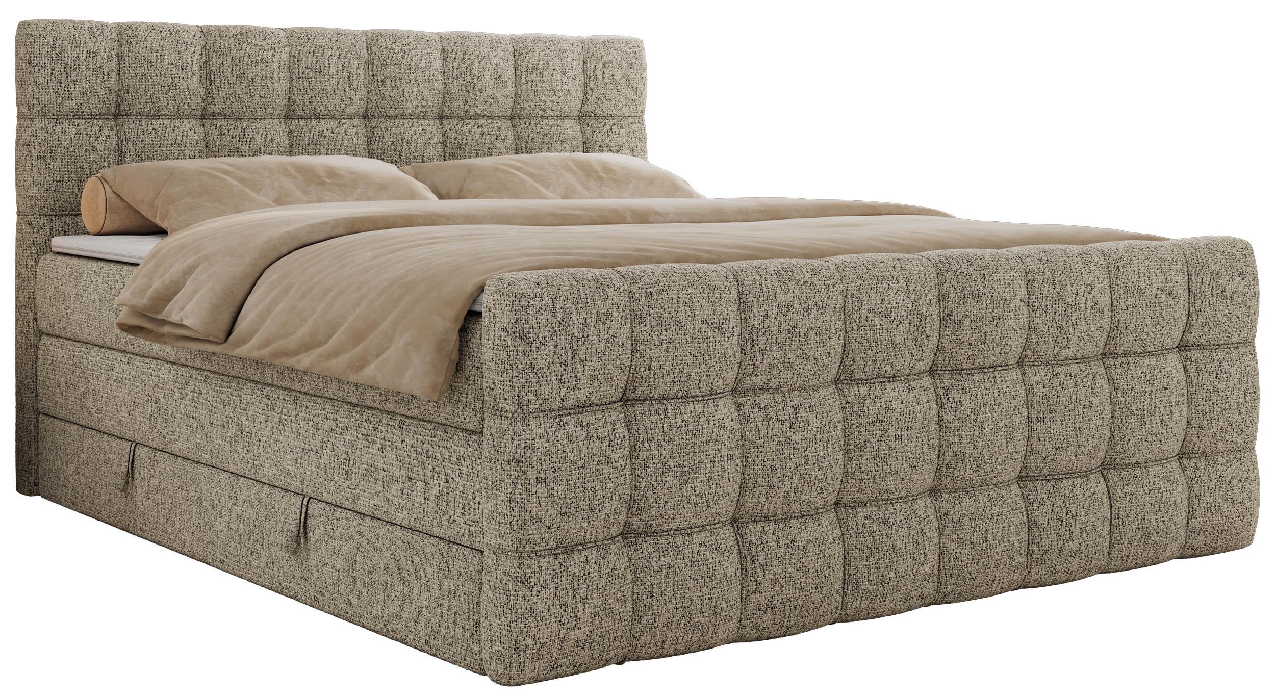 BOXSPRINGBETT ALTIVO KING DUO 120/200 - Dunkelbeige Strukture - H3 - Taupe, Textil (120/200cm) - MKS