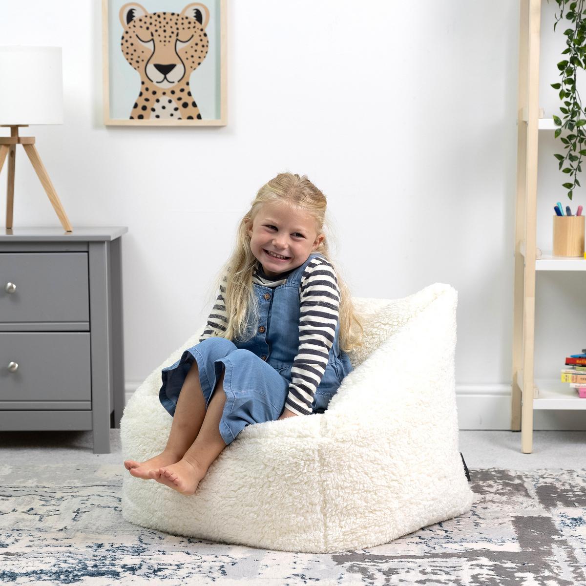 SITZSACK Flauschig für Kinder 2er-Set - Creme, Kunststoff/Textil (55/44/55cm) - icon