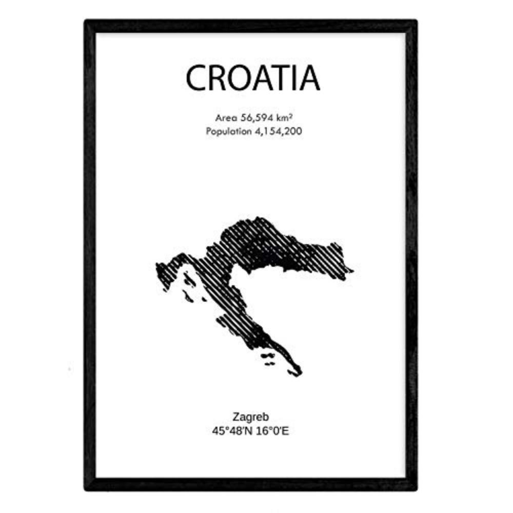 POSTER Länder & Kontinente Kroatien A3 Rahmenlos - Klar, Papier (29.7/5/42cm) - Nacnic